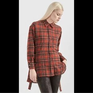 R13 D Ring Wool Plaid Shirt